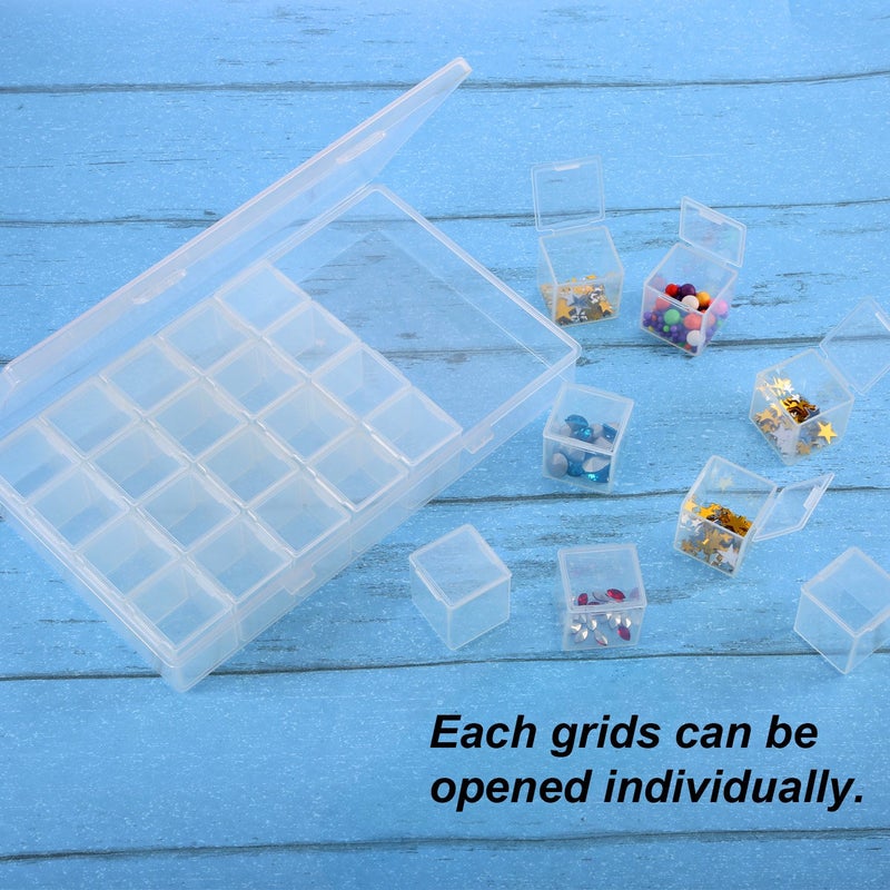 TecUnite Large Separate Diamond Embroidery Box Dividers Diamond Painting Accessory Storage Box Large Size for DIY Art Craft Jewelry Nail Accessory Storage and Organizer (28 Grids) - Image 2